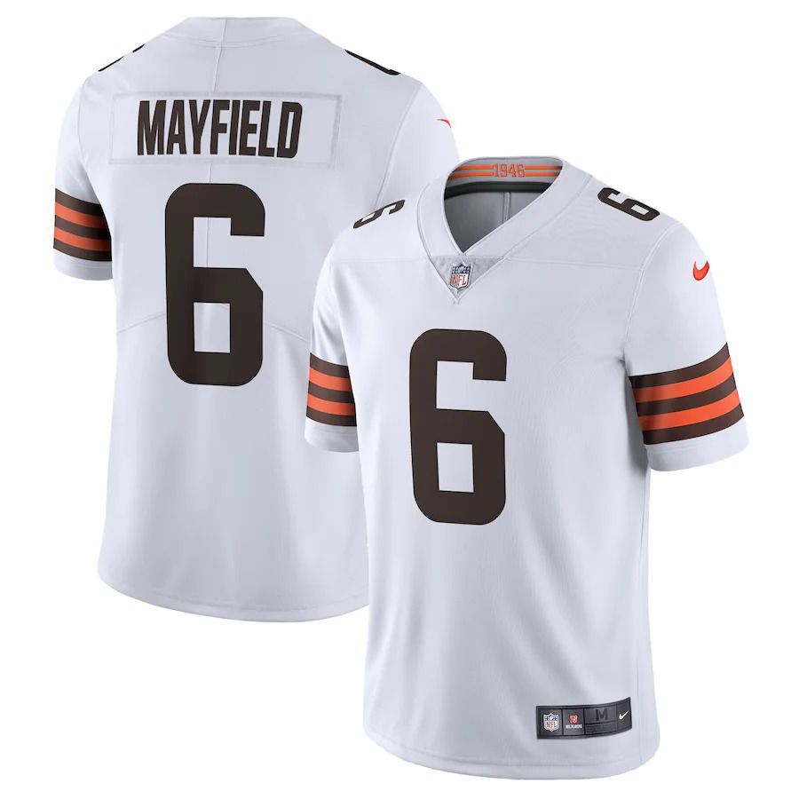 Men Cleveland Browns #6 Baker Mayfield Nike White Vapor Limited NFL Jersey